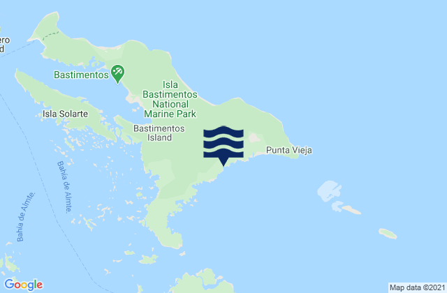 Mapa de mareas Isla Bastimentos, Panama