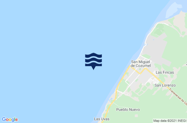 Mapa de mareas Isla De Cozumel, Mexico