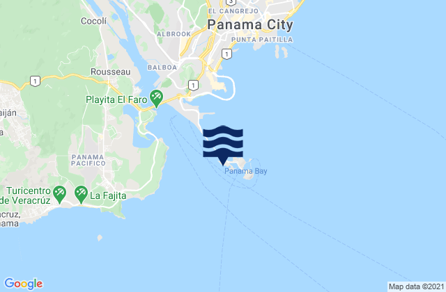 Mapa de mareas Isla Naos, Panama