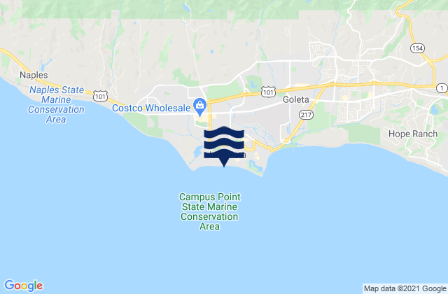 Mapa de mareas Isla Vista, United States