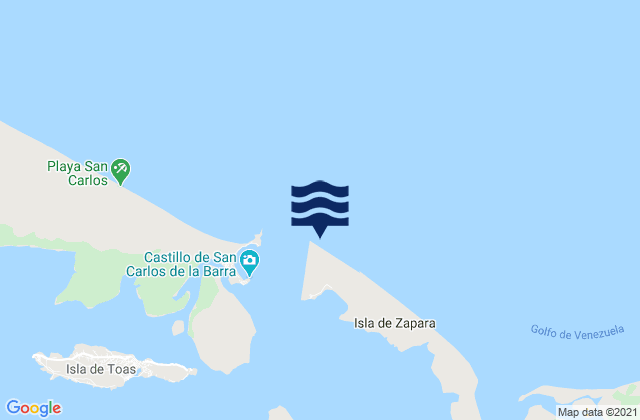 Mapa de mareas Isla Zapara Lake Maracaibo, Venezuela