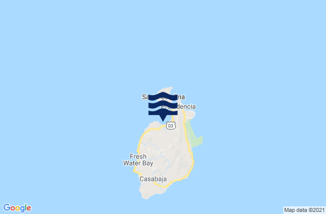 Mapa de mareas Isla de Providencia, Colombia