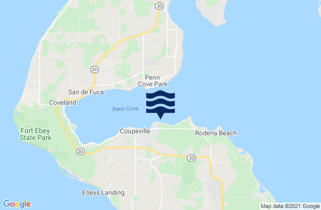 Mapa de mareas Island County, United States