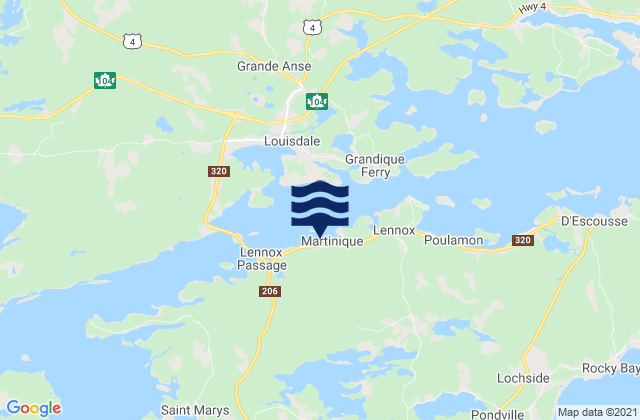 Mapa de mareas Isle Madame, Canada