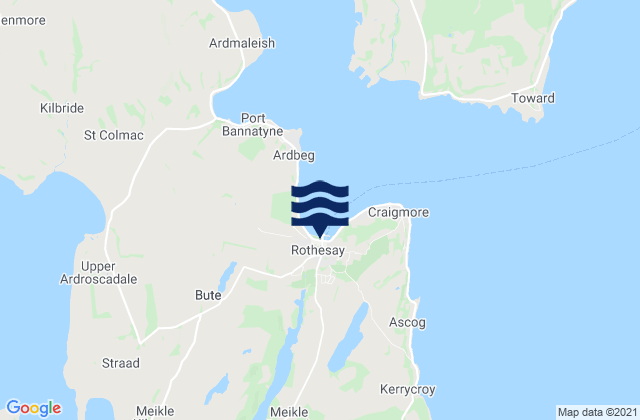 Mapa de mareas Isle of Bute, United Kingdom