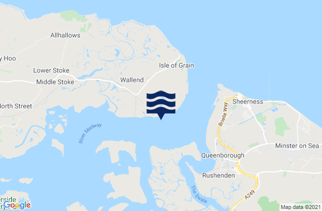 Mapa de mareas Isle of Grain, United Kingdom