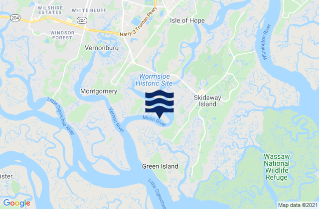 Mapa de mareas Isle of Hope City Skidaway River, United States