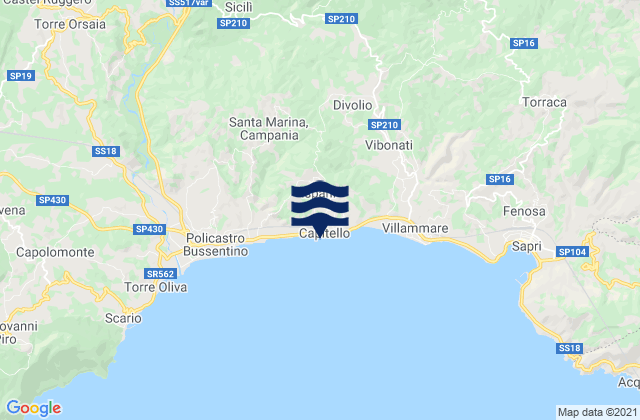 Mapa de mareas Ispani, Italy