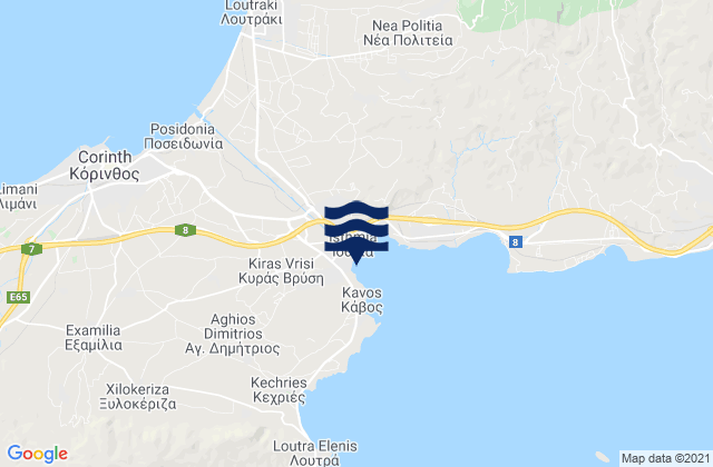 Mapa de mareas Isthmía, Greece