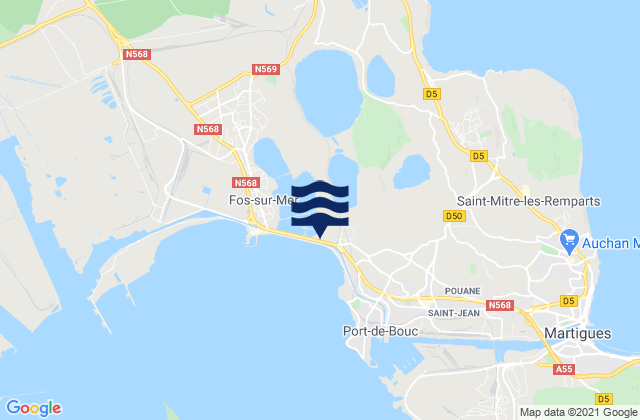 Mapa de mareas Istres, France