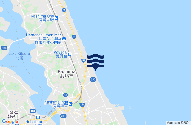 Mapa de mareas Itako-shi, Japan