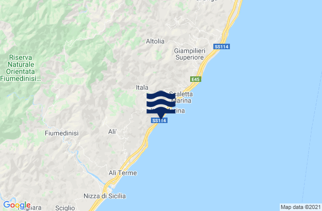 Mapa de mareas Itala, Italy