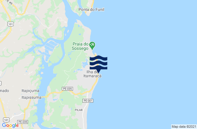 Mapa de mareas Itamaracá, Brazil