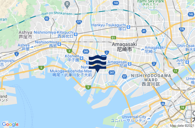 Mapa de mareas Itami Shi, Japan