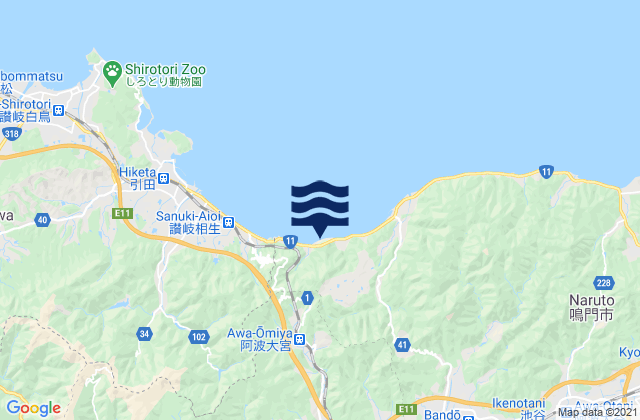 Mapa de mareas Itano-gun, Japan