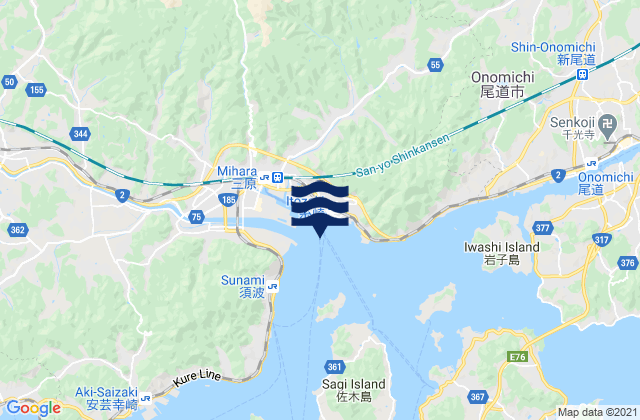 Mapa de mareas Itosaki Mihara Wan, Japan