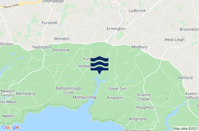 Mapa de mareas Ivybridge, United Kingdom