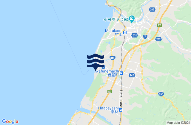 Mapa de mareas Iwahune, Japan