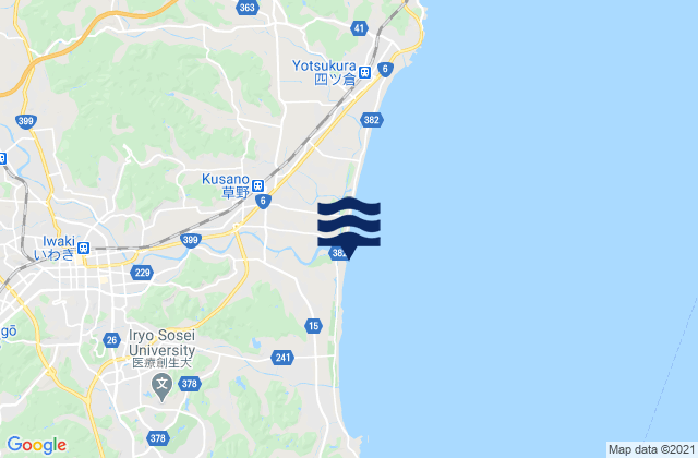 Mapa de mareas Iwaki-shi, Japan