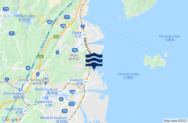 Mapa de mareas Iwakuni-kō, Japan