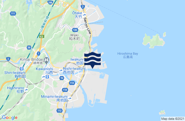 Mapa de mareas Iwakuni, Japan