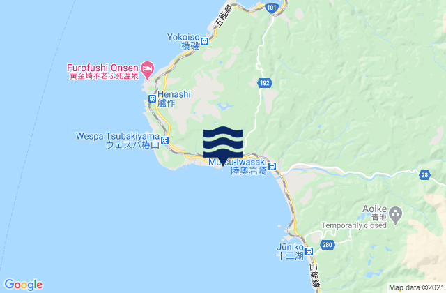 Mapa de mareas Iwasaki, Japan