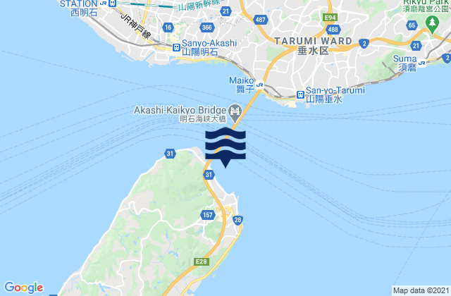 Mapa de mareas Iwaya (Awazi Sima), Japan