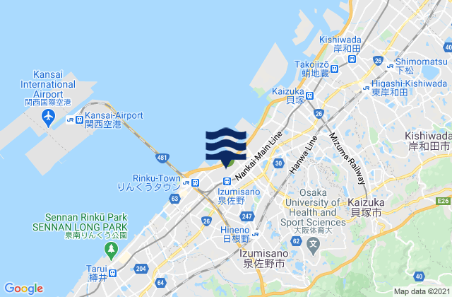 Mapa de mareas Izumisano Shi, Japan