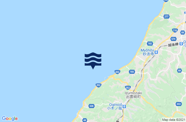 Mapa de mareas Izumozaki, Japan