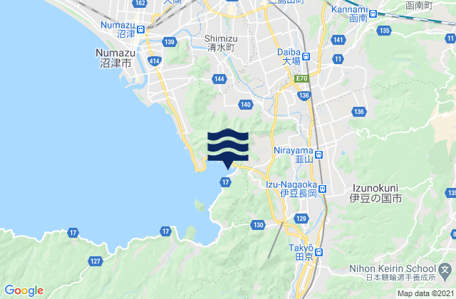 Mapa de mareas Izunokuni-shi, Japan