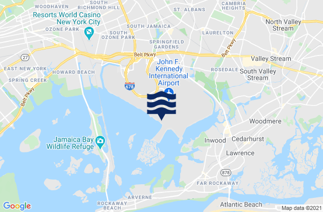 Mapa de mareas JFK International Airport, Queens, United States
