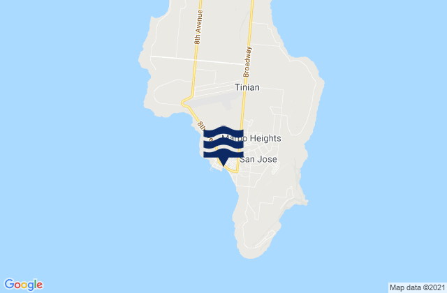 Mapa de mareas JP Tinian Town pre-WW2, Northern Mariana Islands
