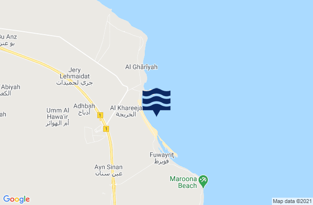 Mapa de mareas Jabal Fuwaira, Saudi Arabia