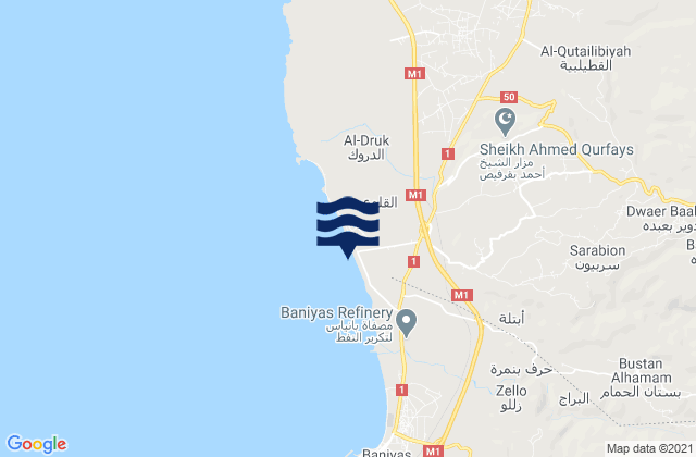 Mapa de mareas Jableh District, Syria