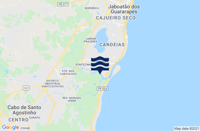 Mapa de mareas Jaboatão, Brazil