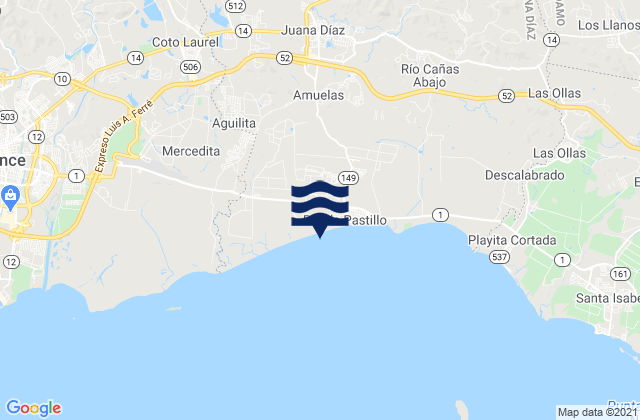 Mapa de mareas Jacaguas Barrio, Puerto Rico
