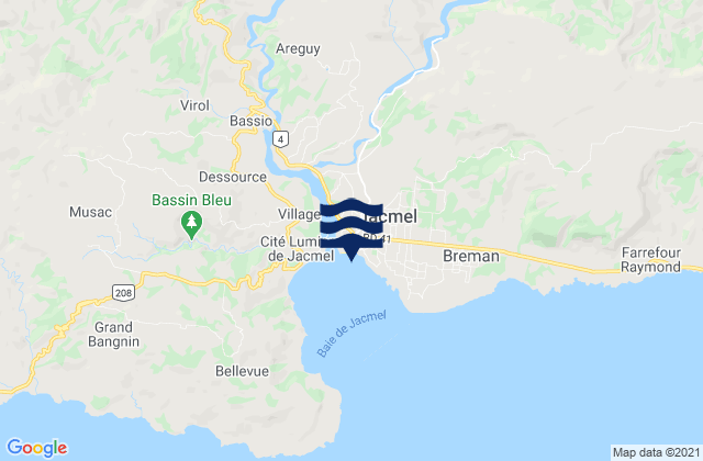 Mapa de mareas Jacmel, Haiti