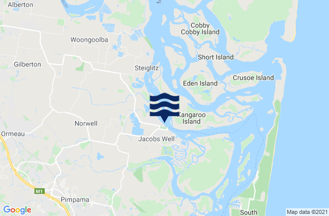 Mapa de mareas Jacobs Well, Australia