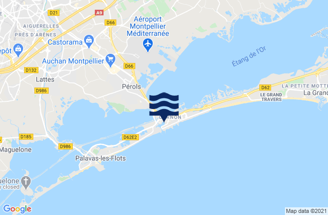 Mapa de mareas Jacou, France