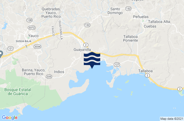 Mapa de mareas Jaguas Barrio, Puerto Rico