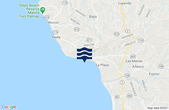 Mapa de mareas Jagüey Barrio, Puerto Rico