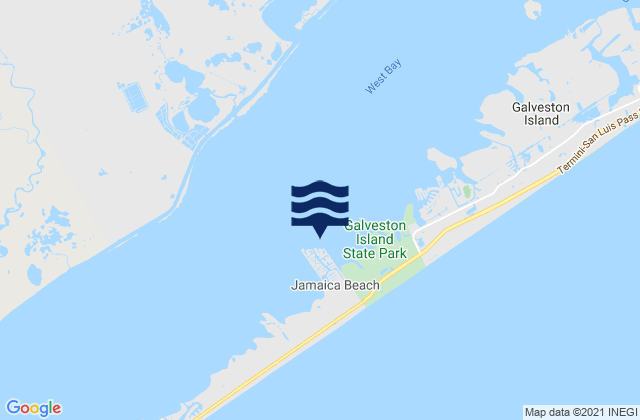 Mapa de mareas Jamaica Beach West Bay, United States