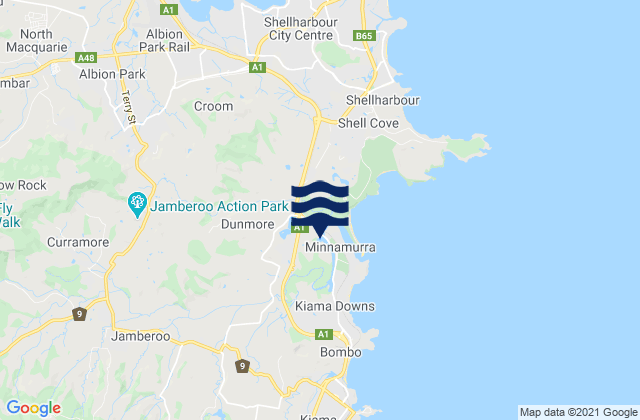 Mapa de mareas Jamberoo, Australia