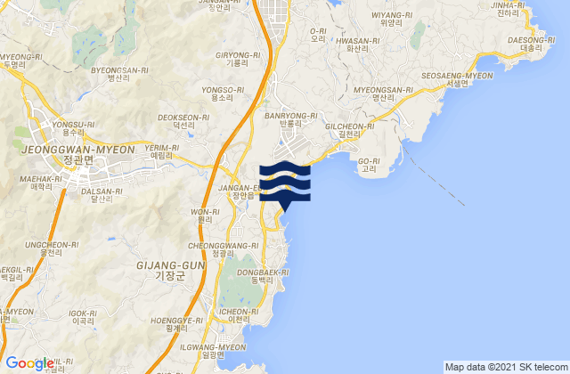 Mapa de mareas Jangan, South Korea