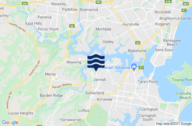 Mapa de mareas Jannali, Australia