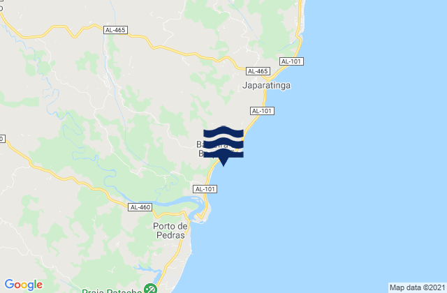 Mapa de mareas Japaratinga, Brazil