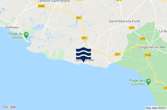 Mapa de mareas Jard-sur-Mer, France