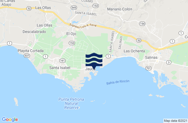 Mapa de mareas Jauca 1 Barrio, Puerto Rico
