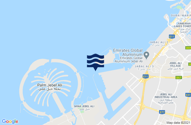 Mapa de mareas Jebel Ali Harbour, United Arab Emirates