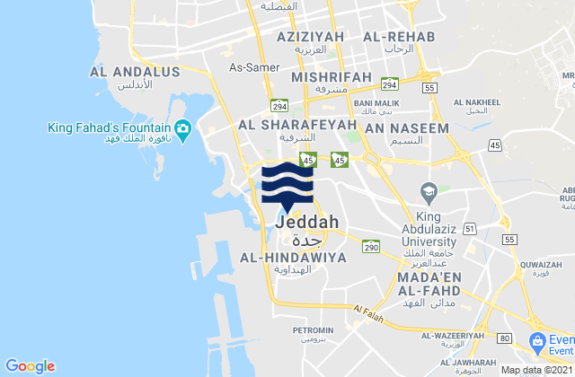 Mapa de mareas Jeddah, Saudi Arabia